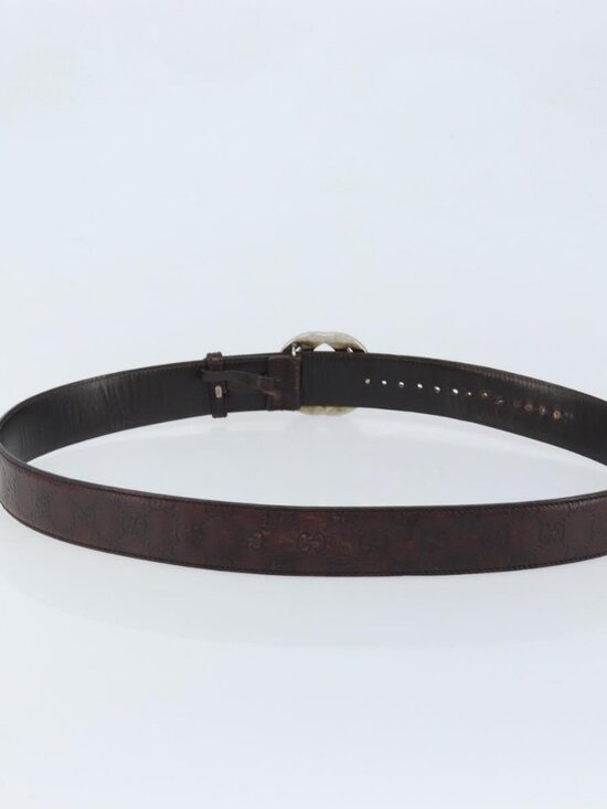 GUCCI GG Canvas Guccissima Belt Leather 45.3\